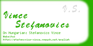 vince stefanovics business card